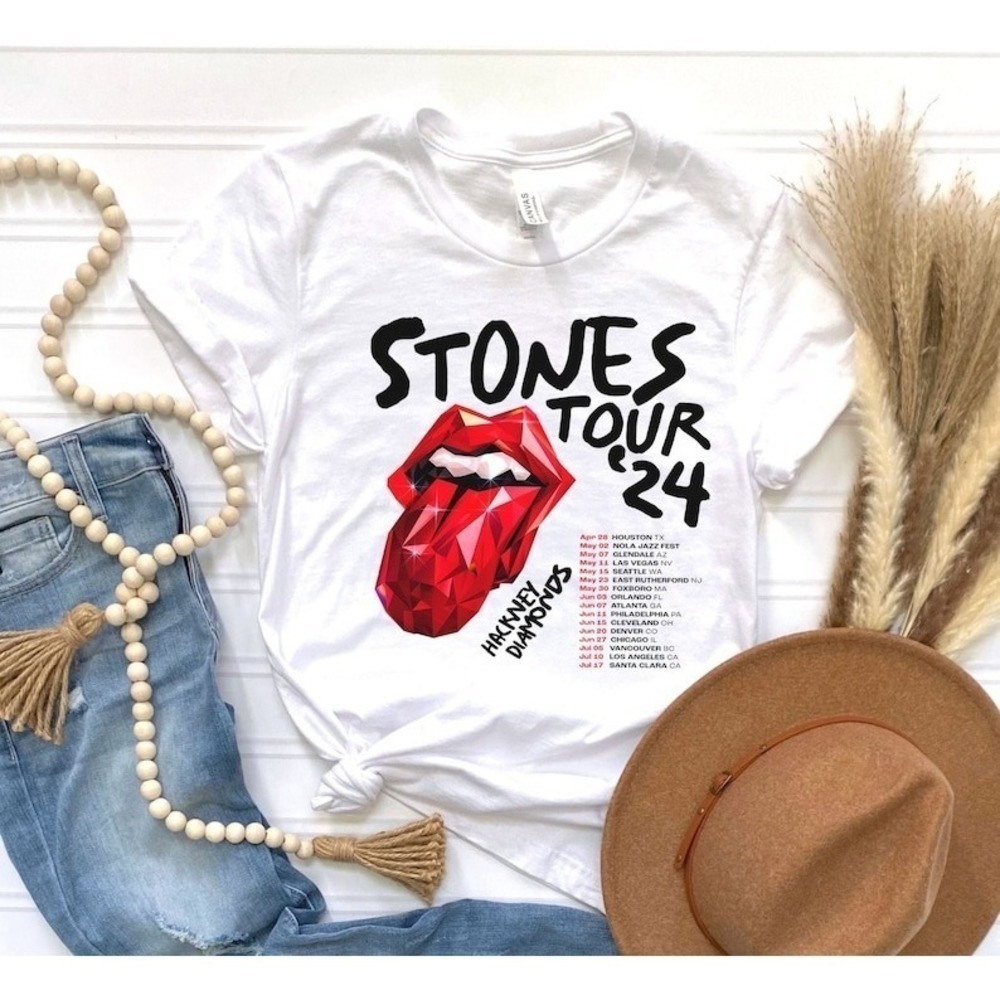 The Rolling Stones Hackney Diamonds Tour Schedule List Tshirt